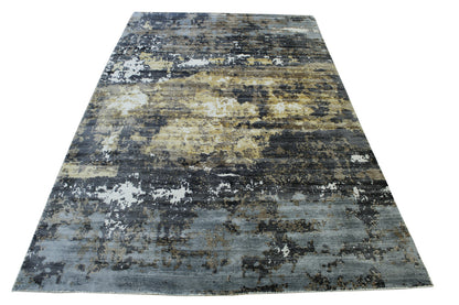 Modern Abstract Design Viscose Hand Loom Rug 5.0X8.0 - w5135