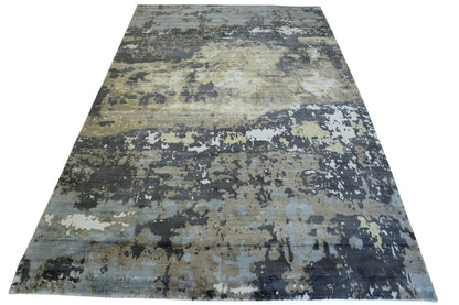 Modern Abstract Design Viscose Hand Loom Rug 5.0X8.0 - w5135