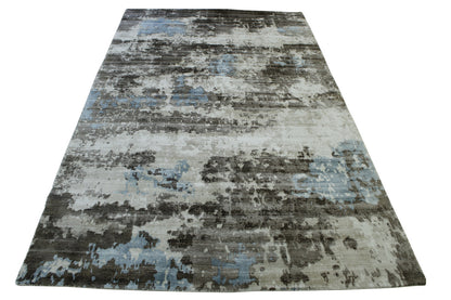Modern Abstract Design Viscose Hand Loom Rug 5.0X8.0 - w5136