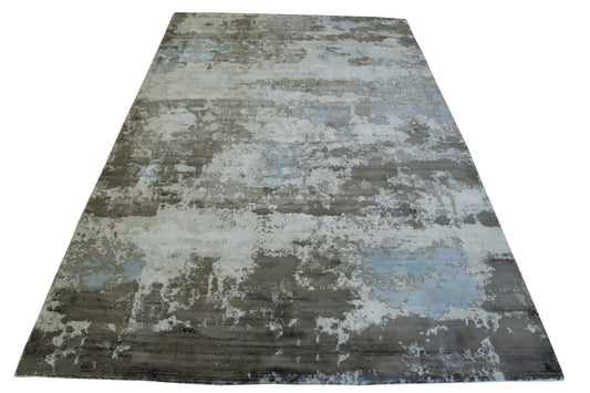 Modern Abstract Design Viscose Hand Loom Rug 5.0X8.0 - w5136