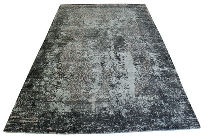 Modern Abstract Design Viscose Hand Loom Rug 5.0X8.0 - w5138
