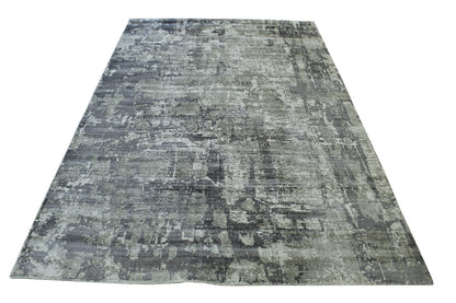 Modern Abstract Design Viscose Hand Loom Rug 5.0X8.0 - w5139