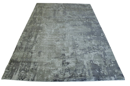 Modern Abstract Design Viscose Hand Loom Rug 5.0X8.0 - w5139