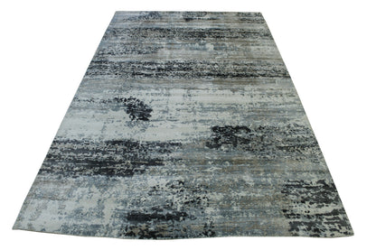 Modern Abstract Design Viscose Hand Loom Rug 5.0X8.0 - w5140