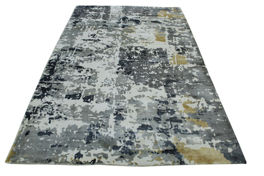Modern Abstract Design Viscose Hand Loom Rug 5.0X8.0 - w5142