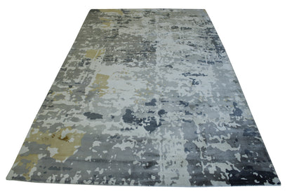 Modern Abstract Design Viscose Hand Loom Rug 5.0X8.0 - w5142
