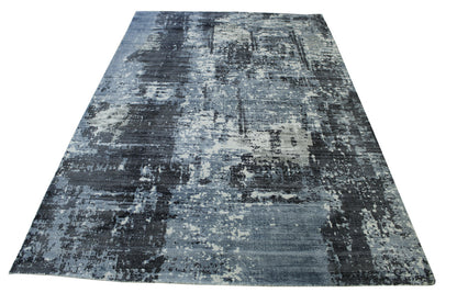 Modern Abstract Design Viscose Hand Loom Rug 5.0X8.0 - w5144
