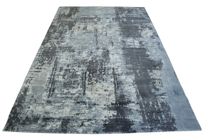 Modern Abstract Design Viscose Hand Loom Rug 5.0X8.0 - w5144
