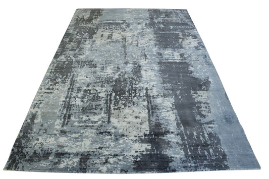 Modern Abstract Design Viscose Hand Loom Rug 5.0X8.0 - w5144