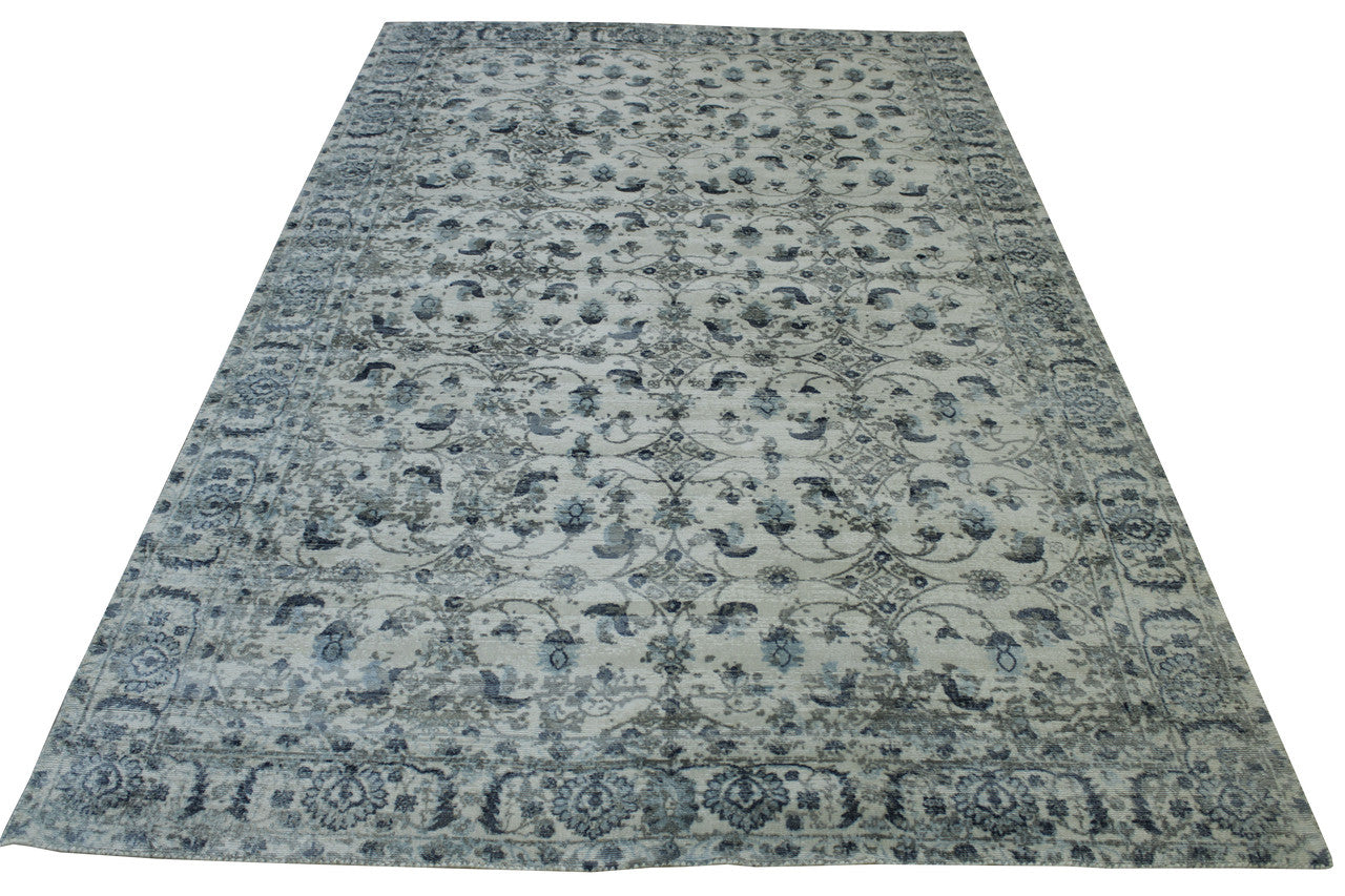Modern Abstract Design Viscose Hand Loom Rug 5.0X8.0 - w5145