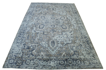 Modern Broken Heriz Design Viscose Hand Loom Rug 5.0X8.0 - w5146