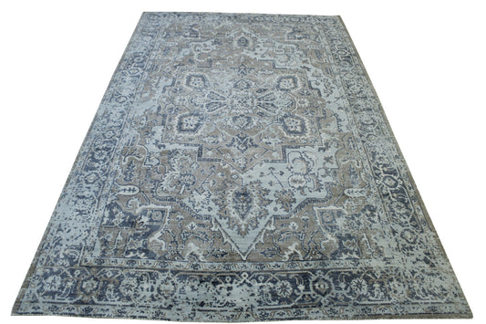Modern Broken Heriz Design Viscose Hand Loom Rug 5.0X8.0 - w5146