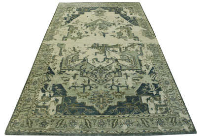 Transitional Broken Heriz Design Wool Hand Knotted Rug 5.0X8.0 - w2261