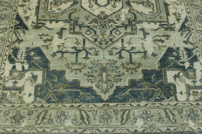Transitional Broken Heriz Design Wool Hand Knotted Rug 5.0X8.0 - w2261