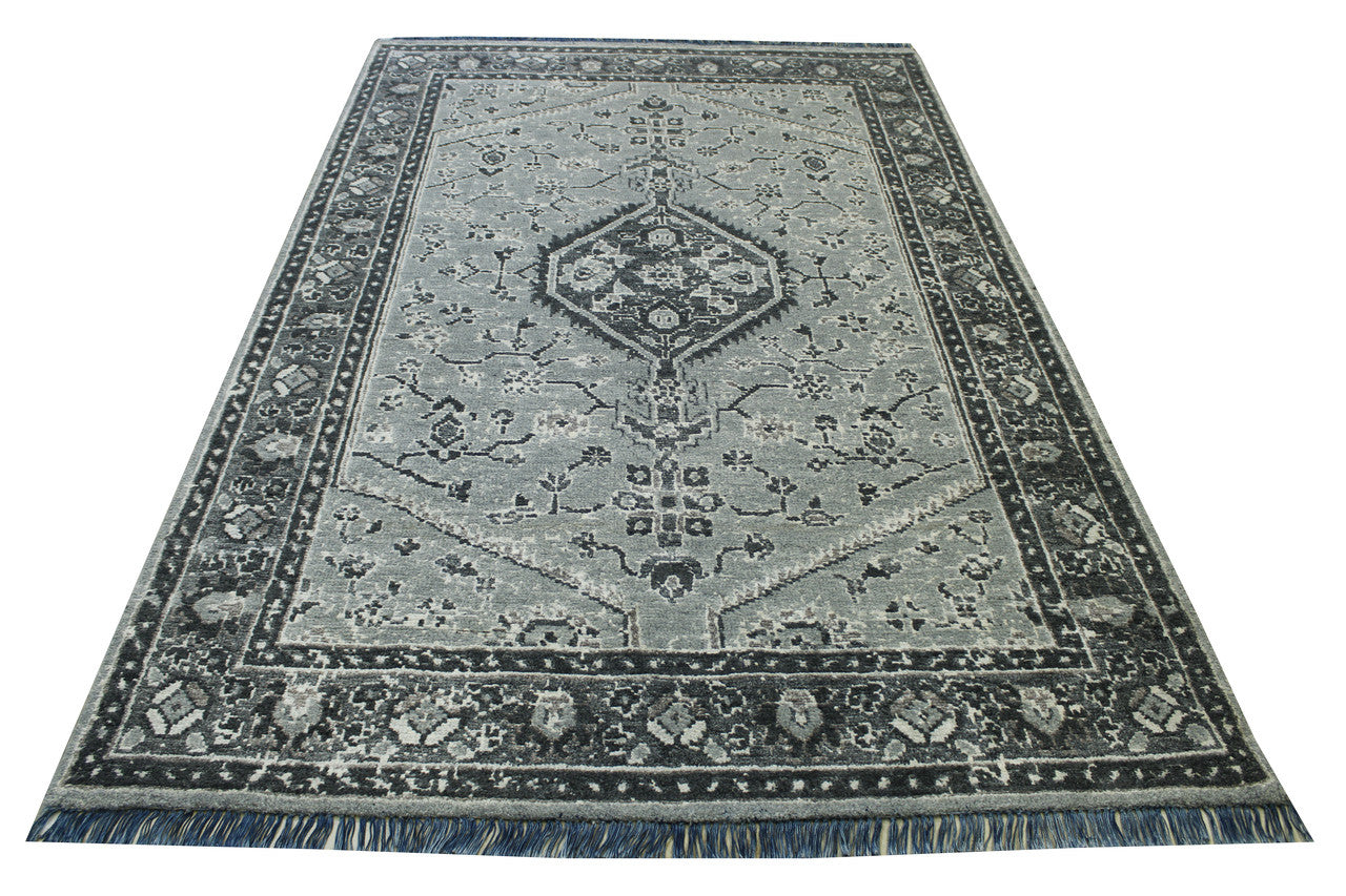 Tribal Heriz Design Wool Hand Knotted Rug 5.0X8.0 - w2268
