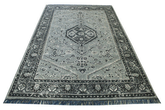 Tribal Heriz Design Wool Hand Knotted Rug 5.0X8.0 - w2268