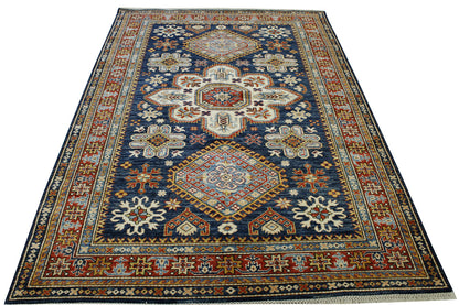 Tribal Super Fine Kazak Wool Hand Knotted Rug 5.0X8.0 - w3056