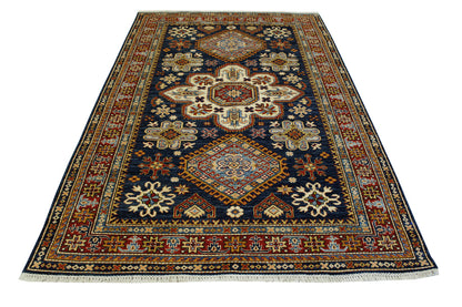 Tribal Super Fine Kazak Wool Hand Knotted Rug 5.0X8.0 - w3056
