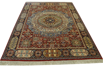 Tribal Mamluk Design Wool Hand Knotted Rug 5.0X8.0 - W3057