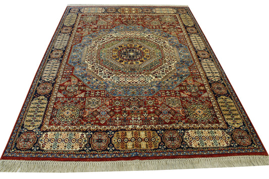 Tribal Mamluk Design Wool Hand Knotted Rug 5.0X8.0 - W3057