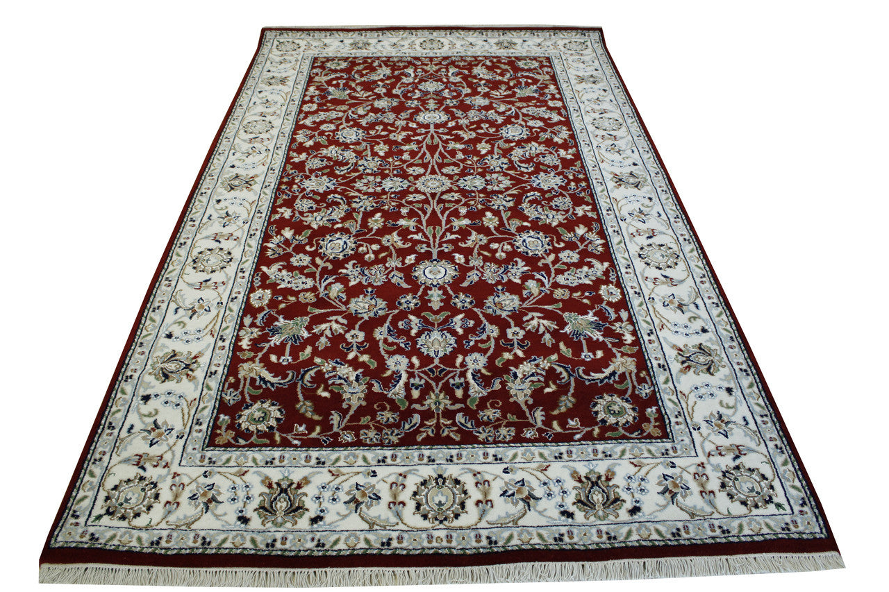 Traditional Fine Nain Wool Hand Knotted Rug 5.0X8.0 - w20246
