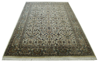 Traditional Mir Design Wool Hand Knotted Rug 5.0X8.0 - w2257