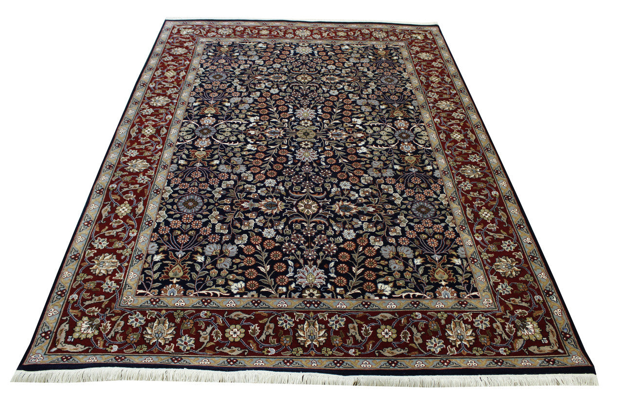 Traditional Fine Heraki Wool/silk Hand Knotted Rug 5.0X8.0 - w20220