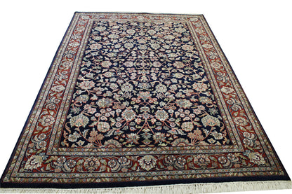 Traditional Mahal Design Wool Hand Knotted Rug 5.0X8.0 - W2256