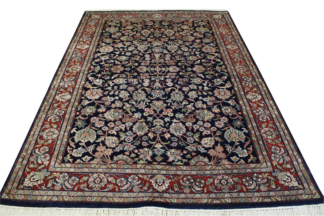 Traditional Mahal Design Wool Hand Knotted Rug 5.0X8.0 - W2256