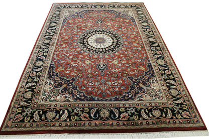 Traditional Fine Qum Wool Hand Knotted Rug 5.0X8.0 - w2258