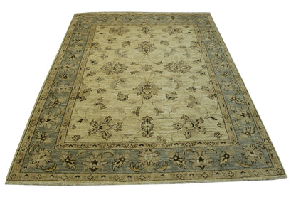 Oushak Chobie Zigler Wool Hand Knotted Rug 5.0X8.0 - w3054
