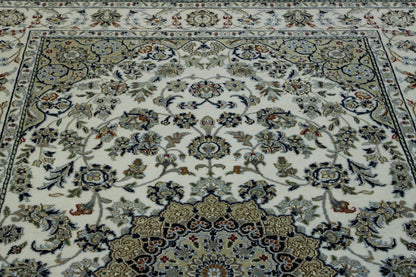 Traditional Fine Nain Wool/silk Hand Knotted Rug 5.0X8.0 - w20247