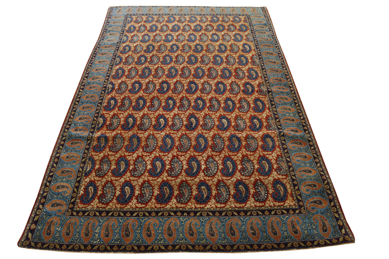 Traditional Antique Peasley Kerman 1910's Wool/silk Hand Knotted Rug 5.0X8.0 - w3052