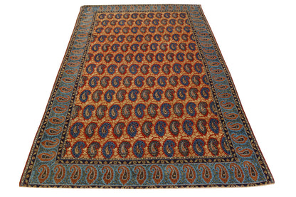 Traditional Antique Peasley Kerman 1910's Wool/silk Hand Knotted Rug 5.0X8.0 - w3052