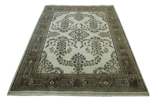 Traditional Farahan Design Wool Hand Knotted Rug 5.0X8.0 - w2199
