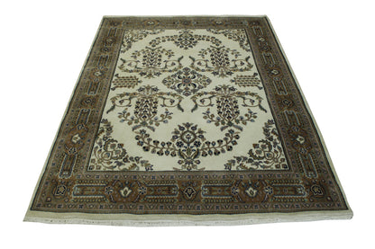 Traditional Farahan Design Wool Hand Knotted Rug 5.0X8.0 - w2199