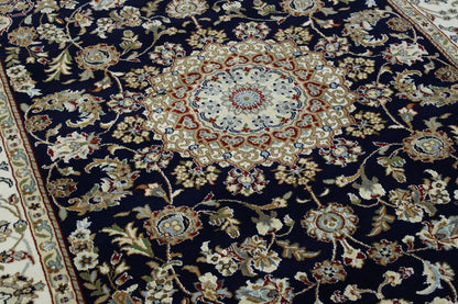 Traditional Fine Nain Wool Hand Knotted Rug 5.0X8.0 - w20239