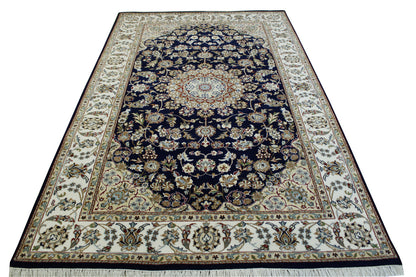 Traditional Fine Nain Wool Hand Knotted Rug 5.0X8.0 - w20239