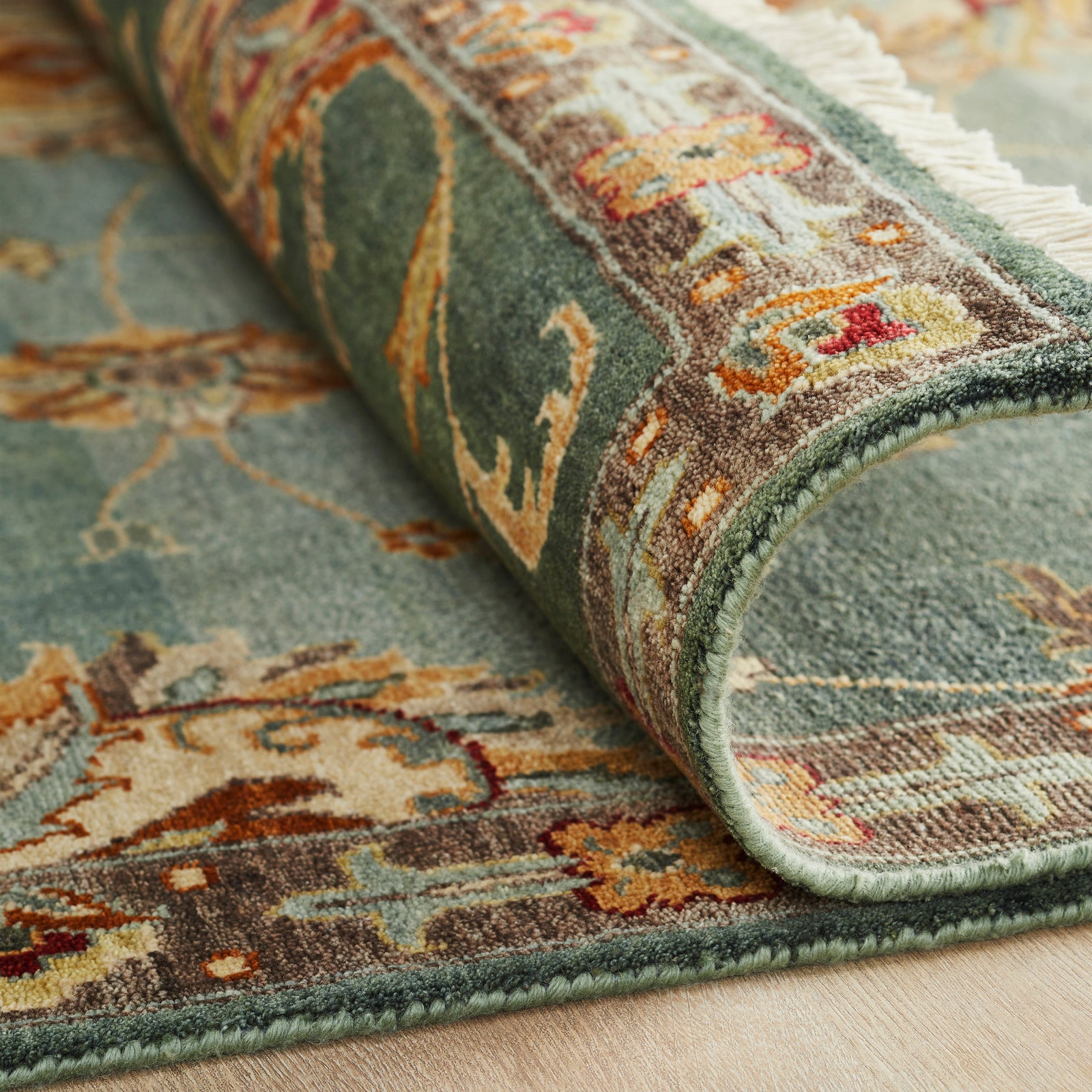 Close-up of wool pile, Southwest tribal rug