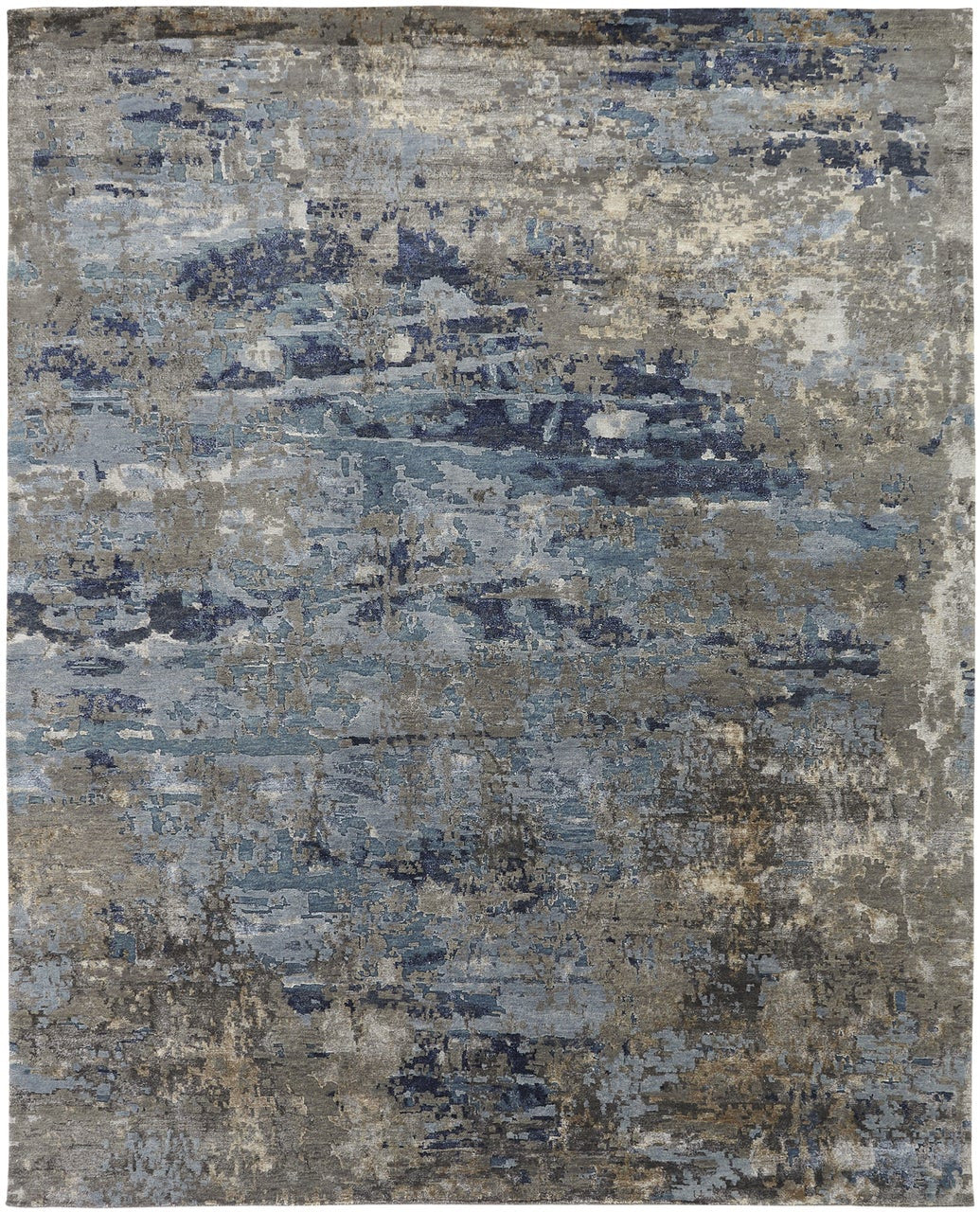 Hand Knotted Wool & Silk Modern Rug KNL3860