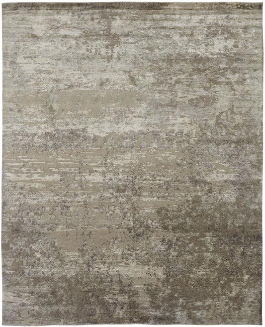 Hand Knotted Wool & Silk Modern Rug KNL3890