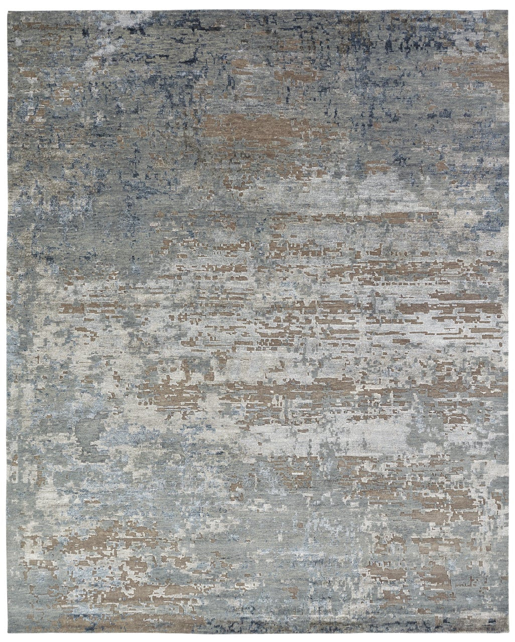 Hand Knotted Wool & Silk Modern Rug KNL3900