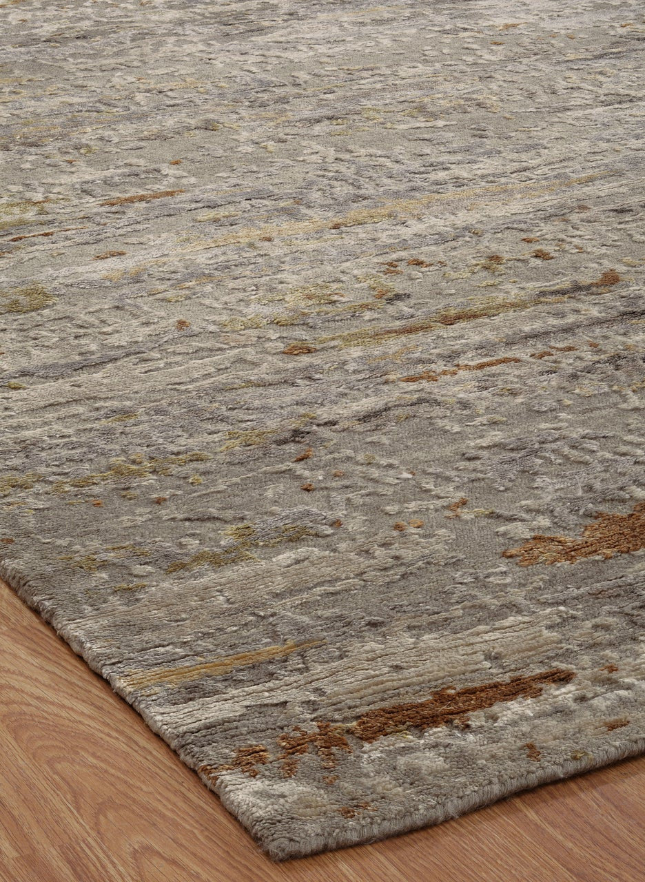 Hand Knotted Wool & Silk Modern Rug KNL3920