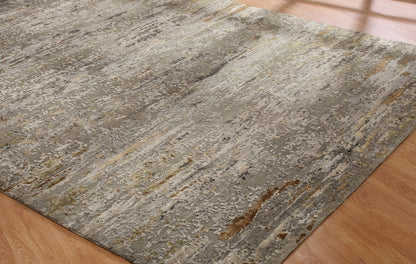 Hand Knotted Wool & Silk Modern Rug KNL3920