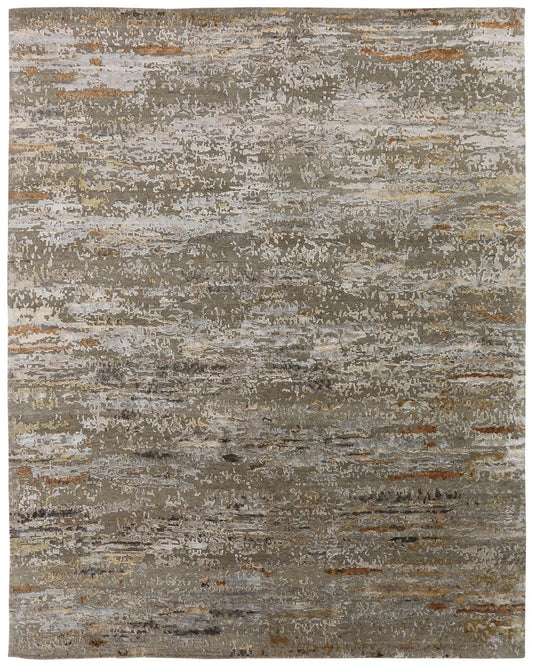 Hand Knotted Wool & Silk Modern Rug KNL3920