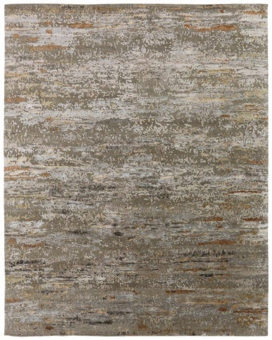 Hand Knotted Wool & Silk Modern Rug KNL3920