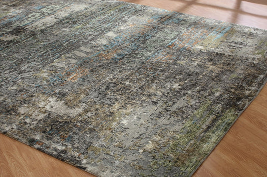 Hand Knotted Wool & Silk Modern Rug KNL3930