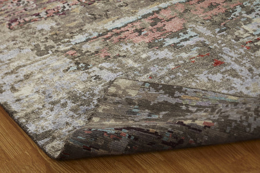 Hand Knotted Wool & Silk Modern Rug KNL3940