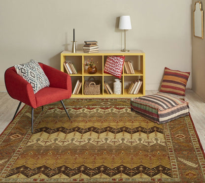Hand Knotted Wool Tribal Rug KOU4500