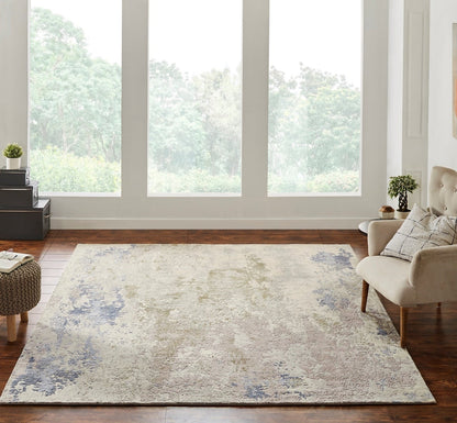 Hand Knotted Wool & Natural Silk Modern Rug KPV9610